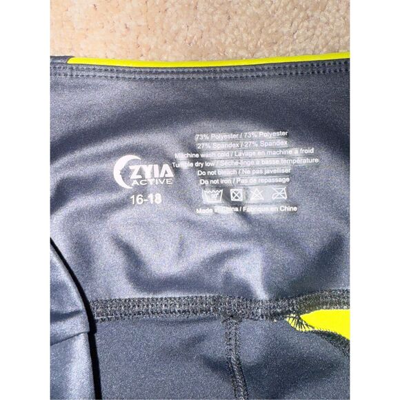 Zyia Active Women's Metallic Light N Tight Leggings Black Yellow Size 16-18 - Picture 3 of 5